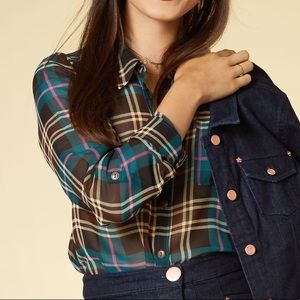 ModCloth Sheer Plaid Blouse